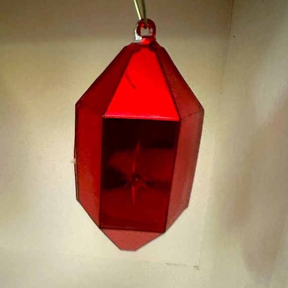 Vintage 1960’s Jewel Brite HEXAGON DIORAMA ORNAMENT Reflective Glitter Christmas - Picture 2 of 2